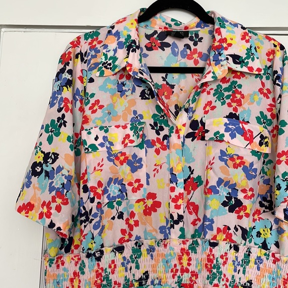 Halogen X Atlantic-Pacific Floral Smocked Utility Dress - Picture 3 of 7